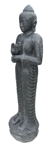 Product image of the product “Standing Buddha, India, 119 cm height, cast stone, handcrafted & coloured 119 cm”